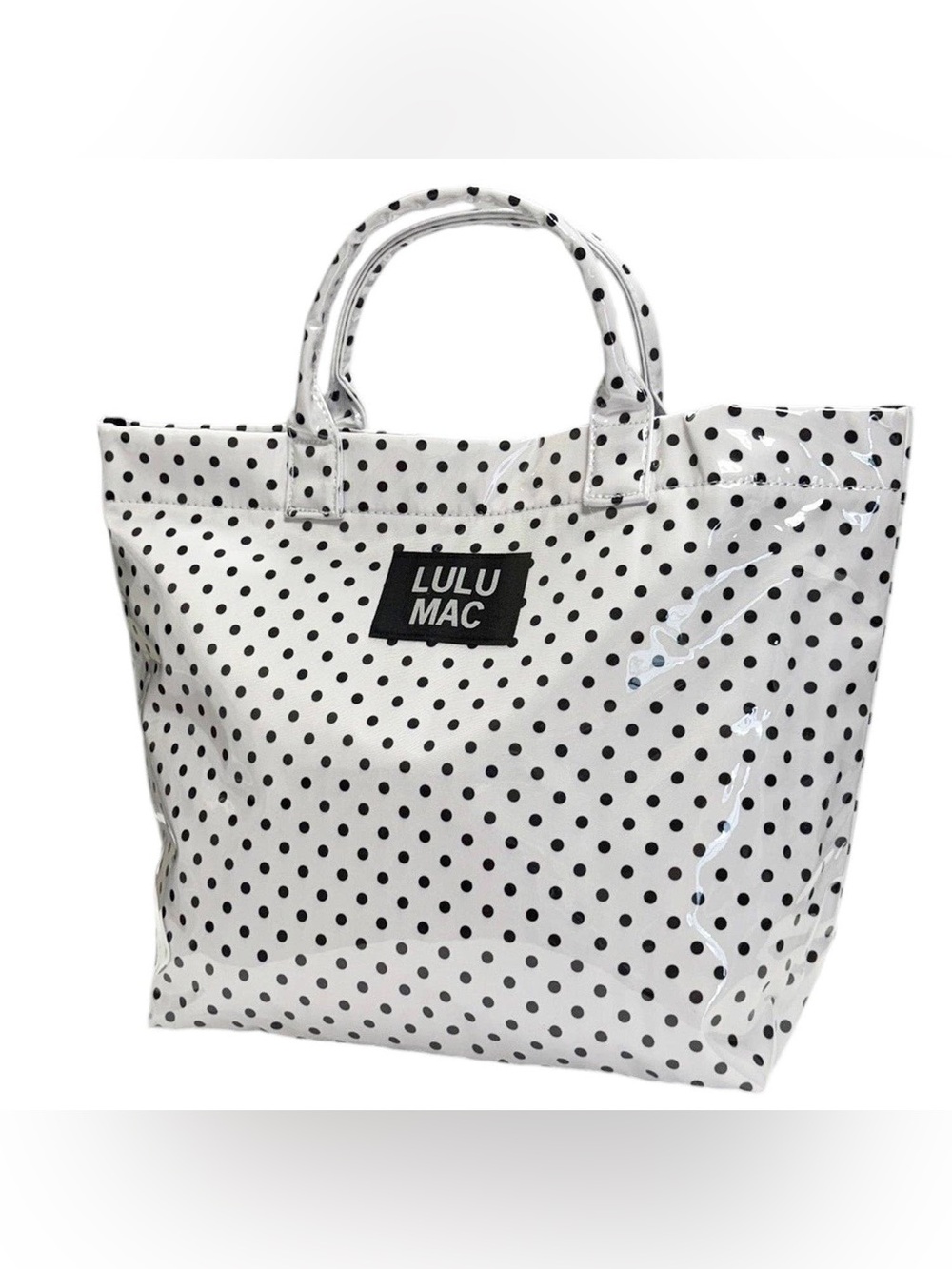 Lulu Mac White/ Black Polka Dot Tote Bag